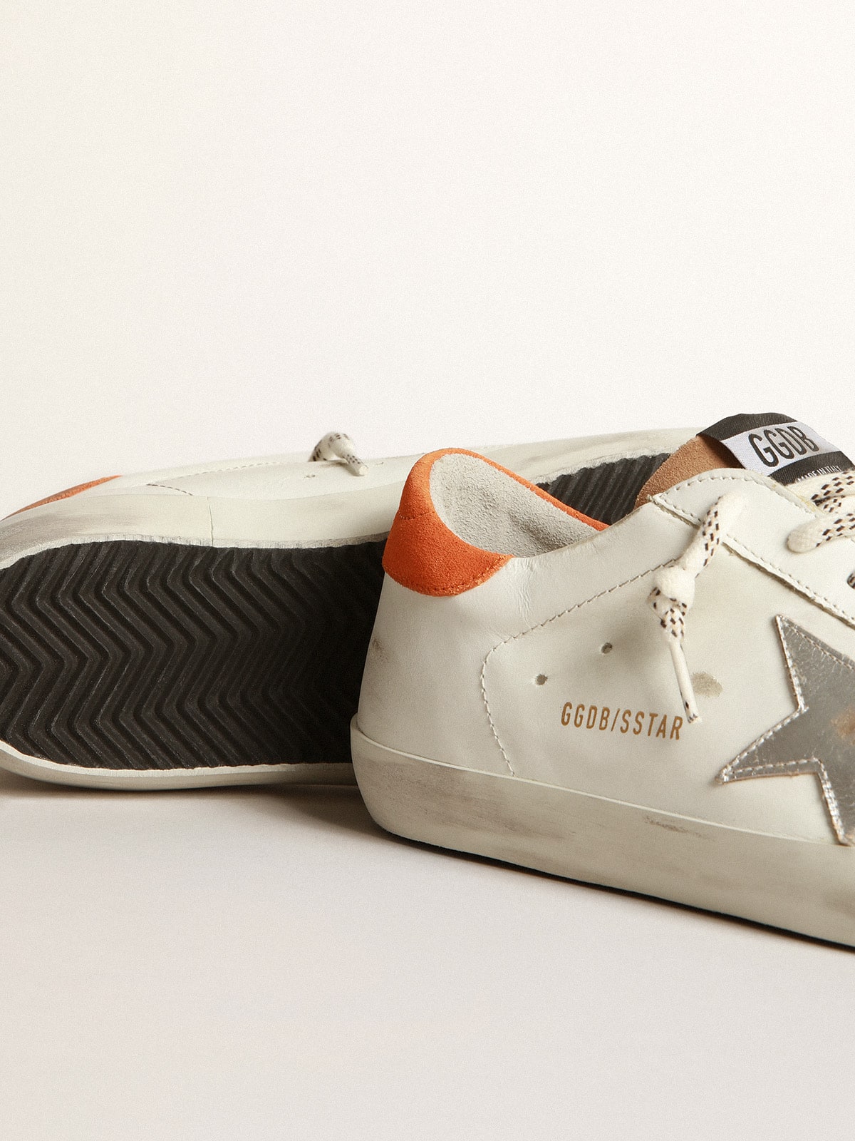 Golden Goose - Two-colour Super-Star sneakers with silver star in 