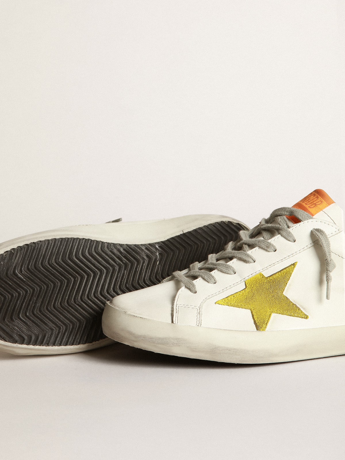 Golden Goose - Super-Star sneakers with yellow suede star and indigo leather heel tab in 