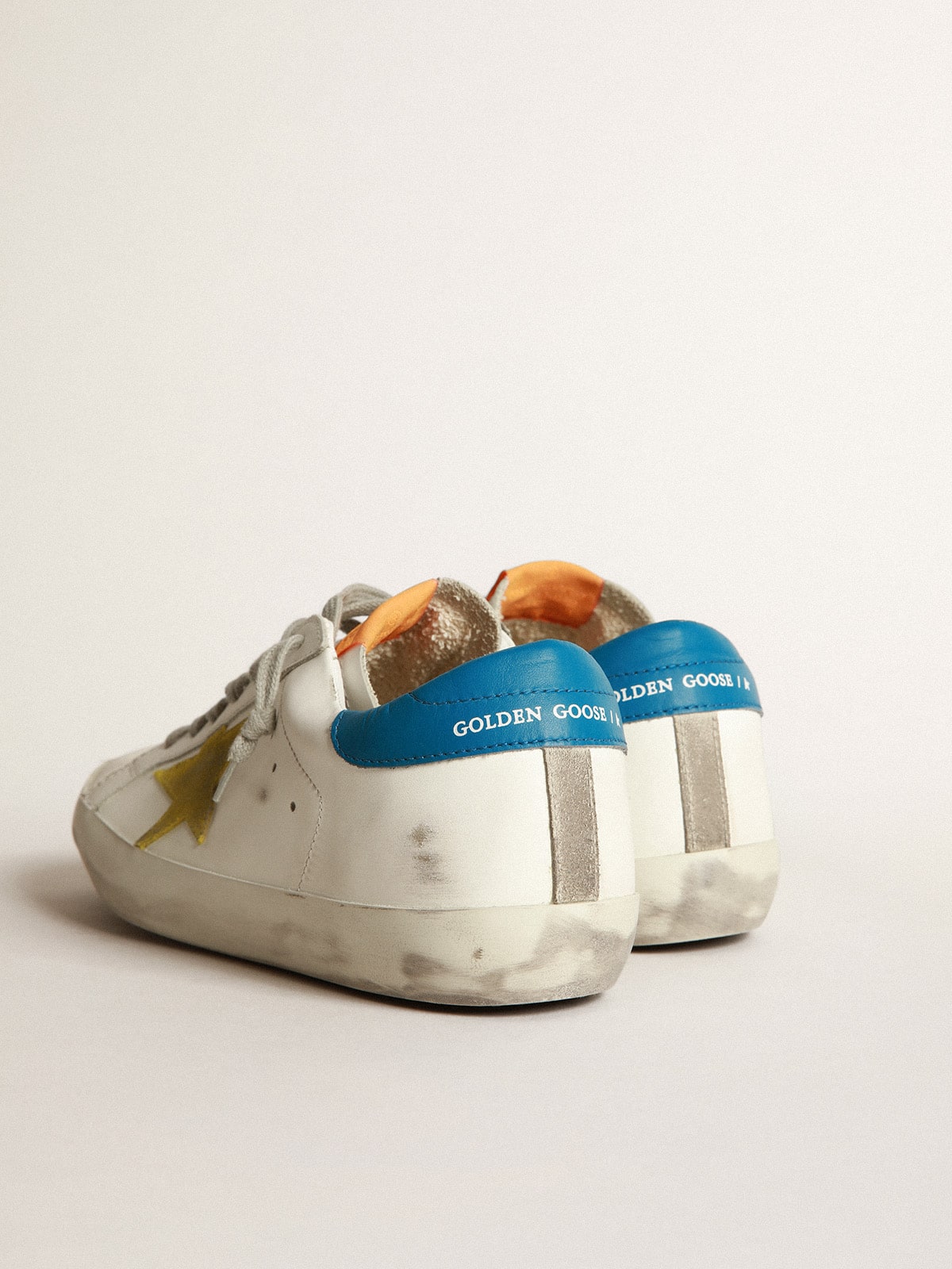 Golden Goose - Super-Star sneakers with yellow suede star and indigo leather heel tab in 