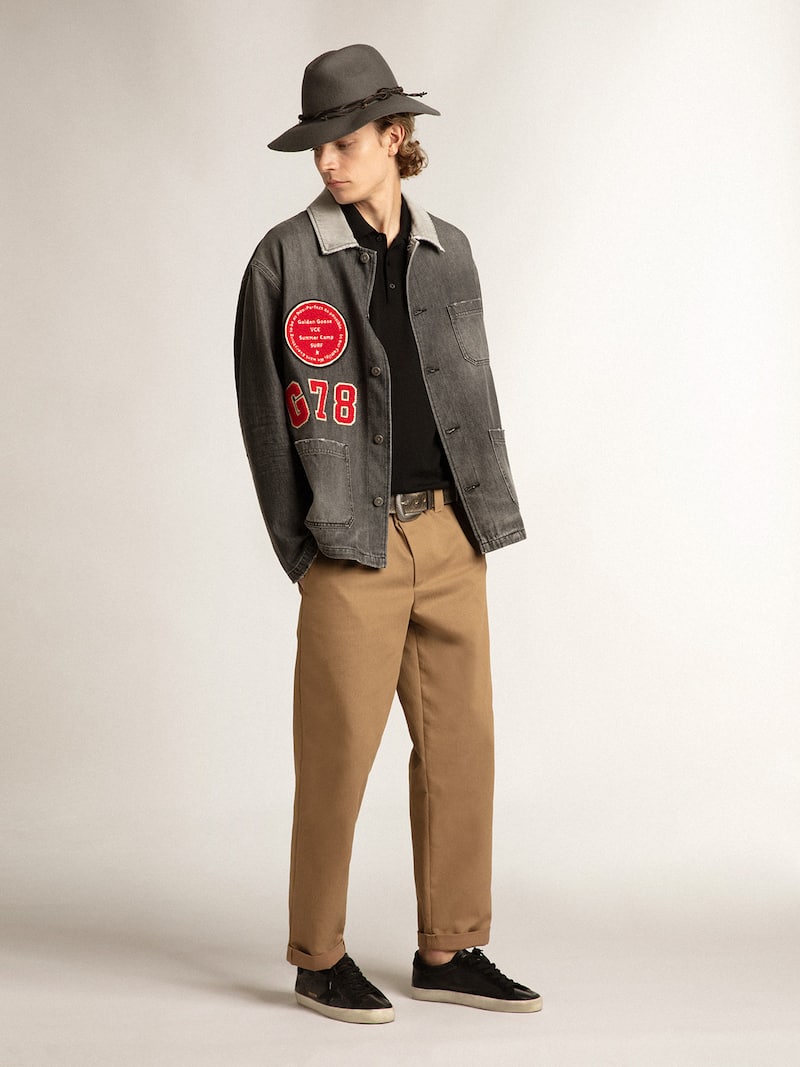 Golden Goose - Super-Star pour homme en cuir nappa noir avec &eacute;toile et contrefort en daim noir in 