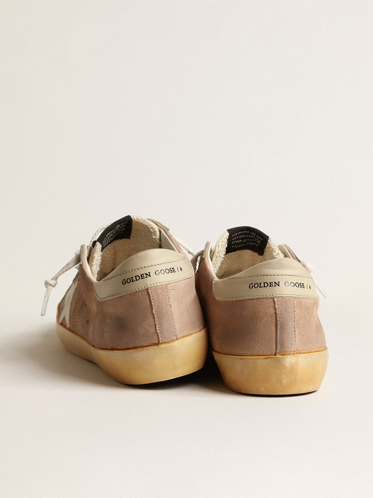 Golden Goose - Super-Star de suede marrom e verde com estrela de napa branca in 