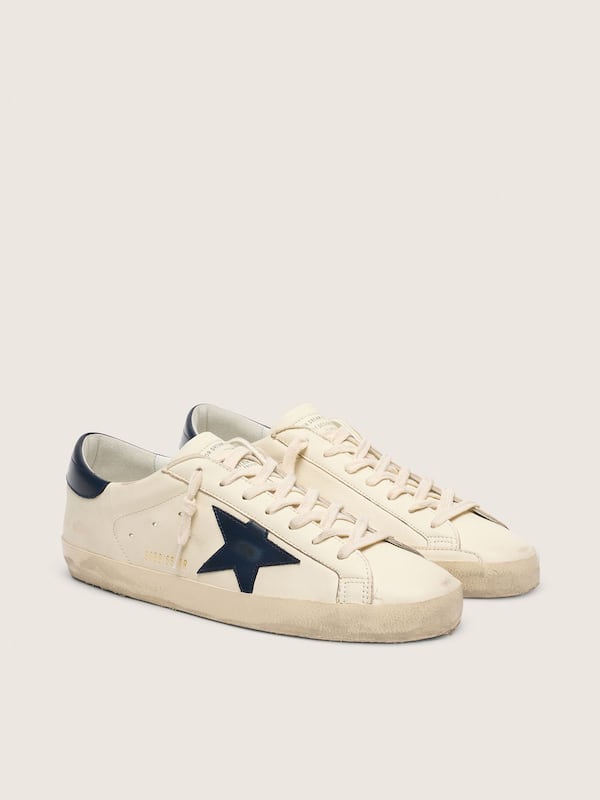Golden Goose Men&rsquo;s Super-Star in white leather with dark blue star Super-Star white man
