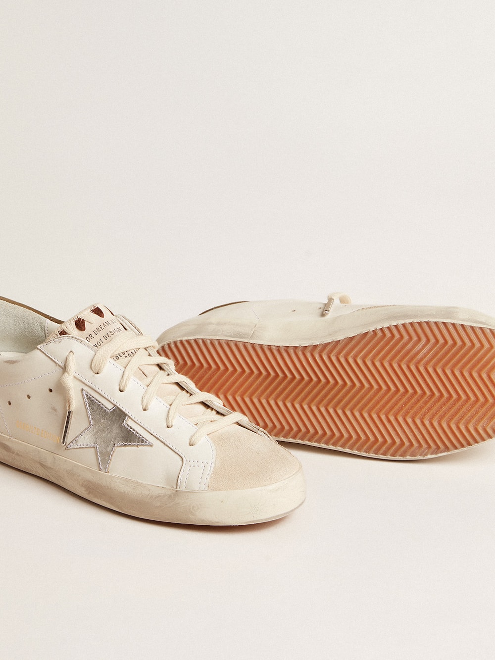 Golden Goose - Super-Star LTD with metallic silver leather star and brown heel tab in 