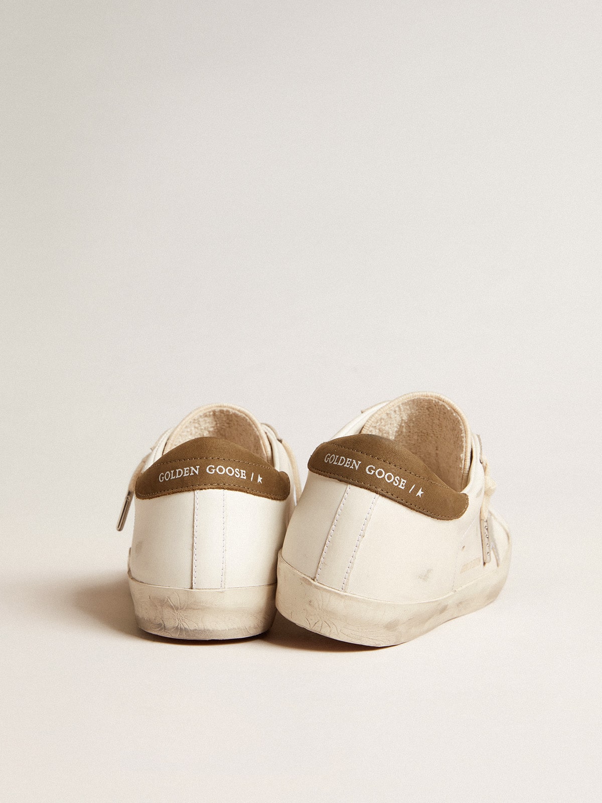 Golden Goose - Super-Star LTD with metallic silver leather star and brown heel tab in 