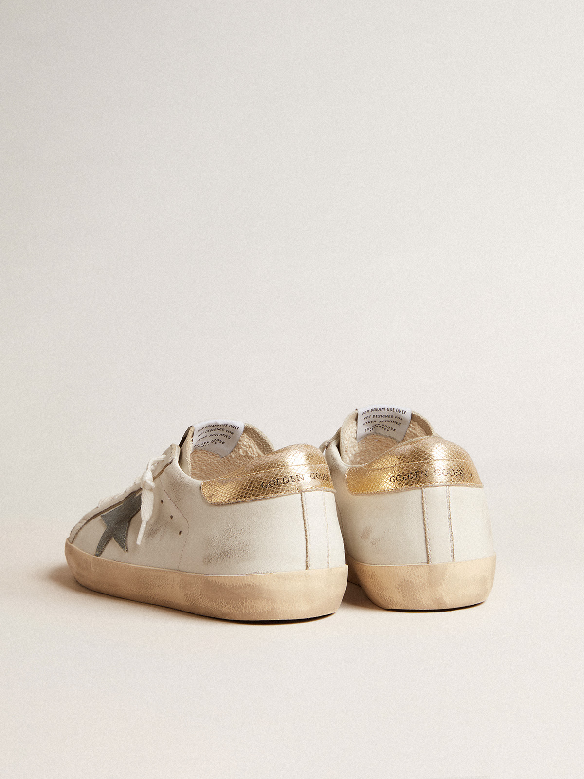 Golden Goose - Men's Super-Star with suede star and platinum snake-print leather heel tab in