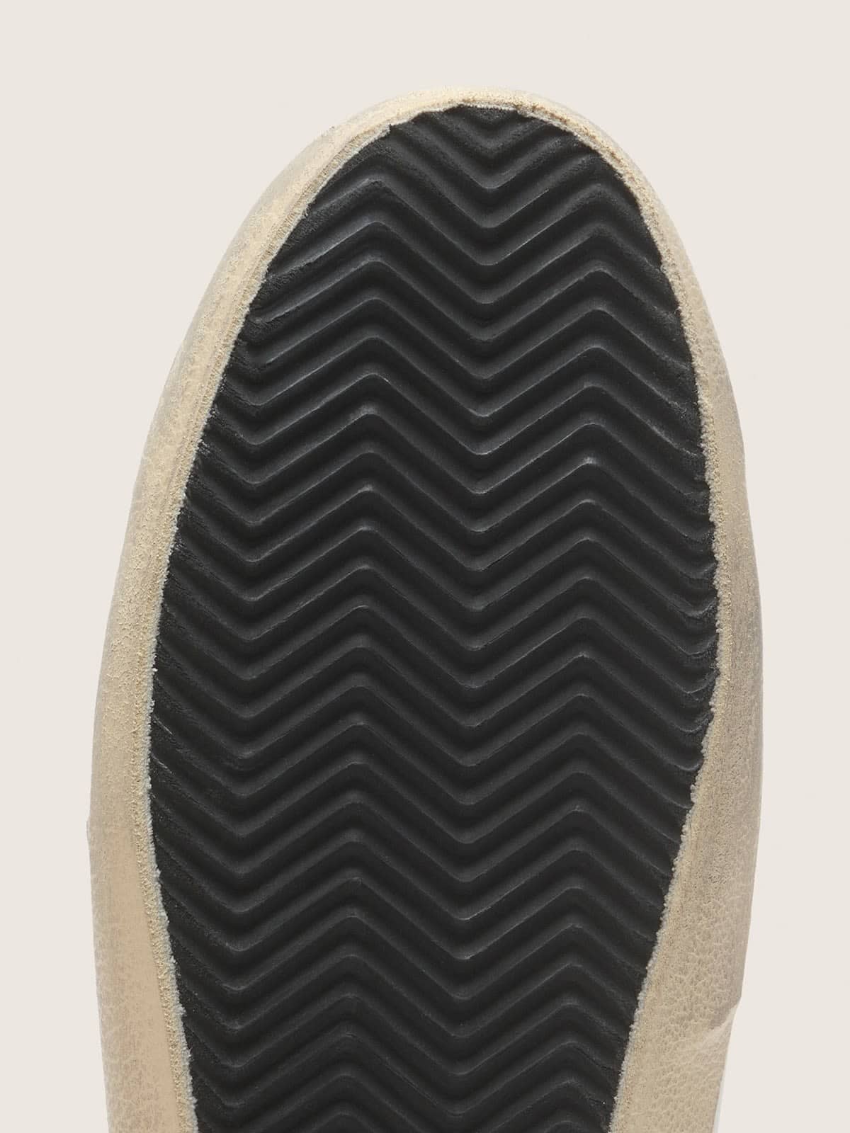 Golden Goose - Men's Super-Star in white leather with black nubuck star and silver metallic leather heel tab in 