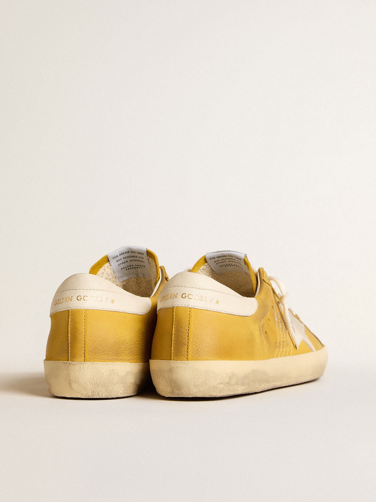 Golden Goose - Honey Super-Star with white suede star and white nappa leather heel tab in 