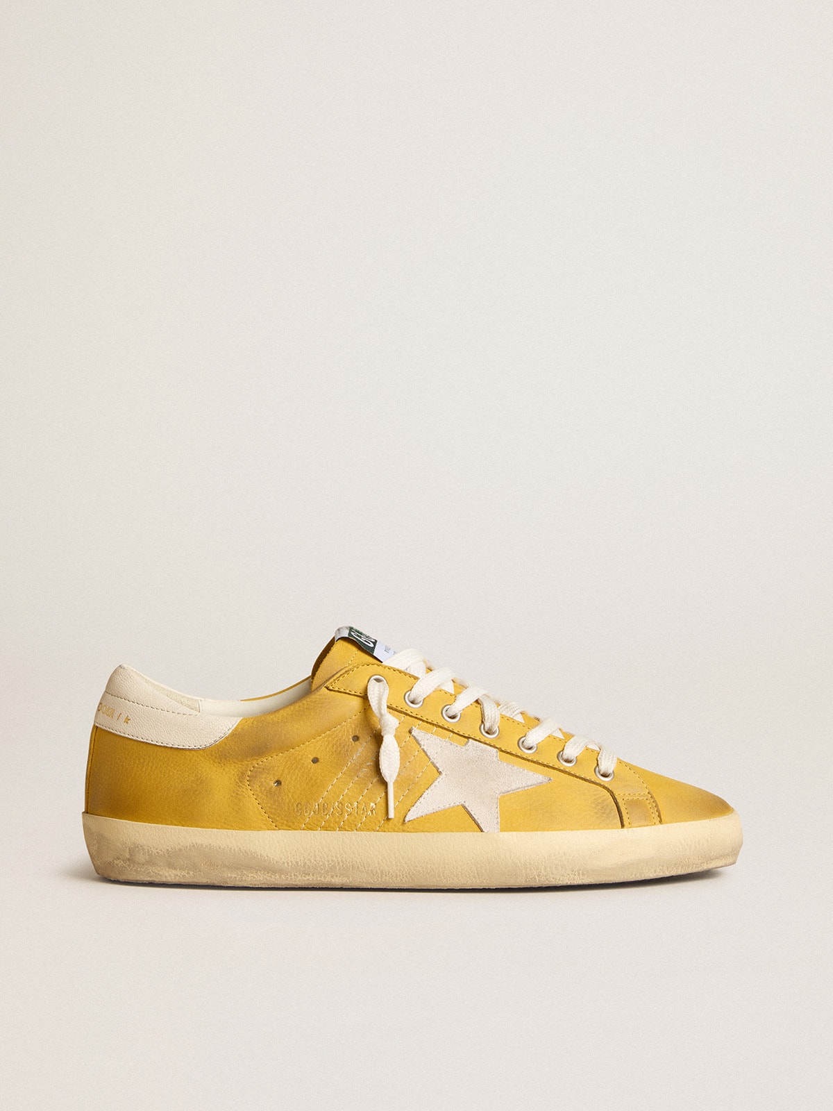 Golden Goose - Honey Super-Star with white suede star and white nappa leather heel tab in 