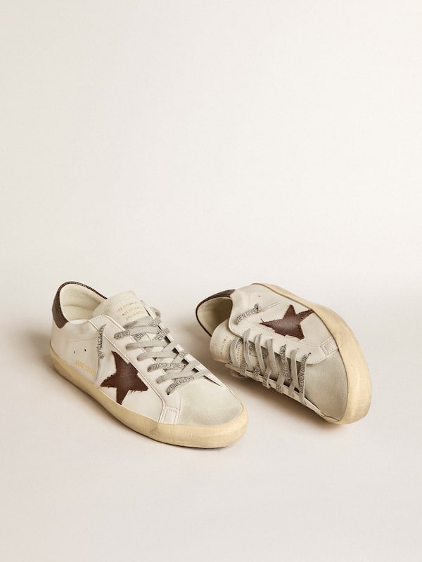 Golden Goose - Men's Bio-based Super-Star with canvas star and dark brown leather heel tab in 