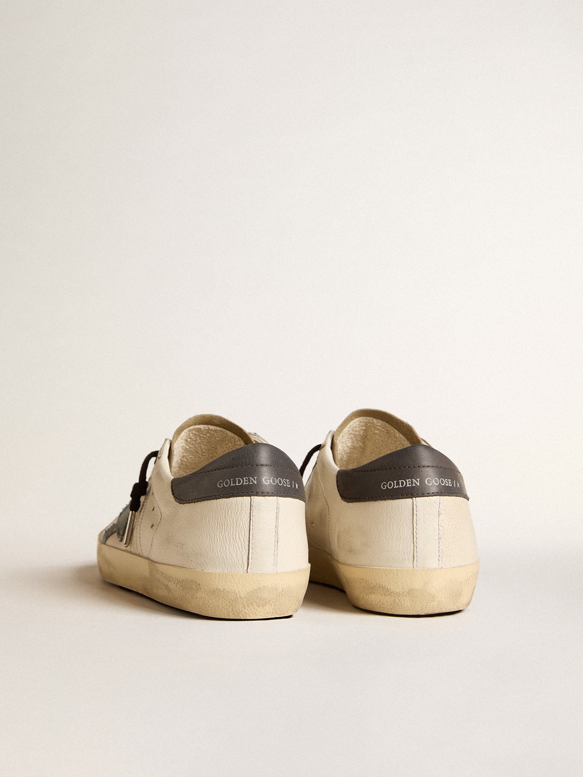 Golden Goose - Men's Super-Star LTD in nappa with denim star and gray leather heel tab in 