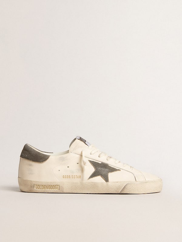 Golden Goose - Men's Super-Star in nappa with gray suede star and heel tab in 
