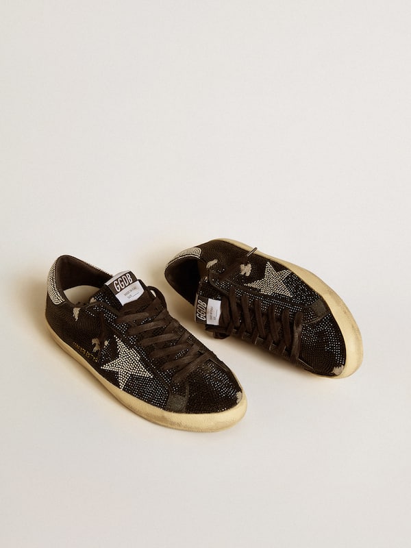 Golden Goose - Men's Super-Star in suede and Swarovski crystals with silver star in 