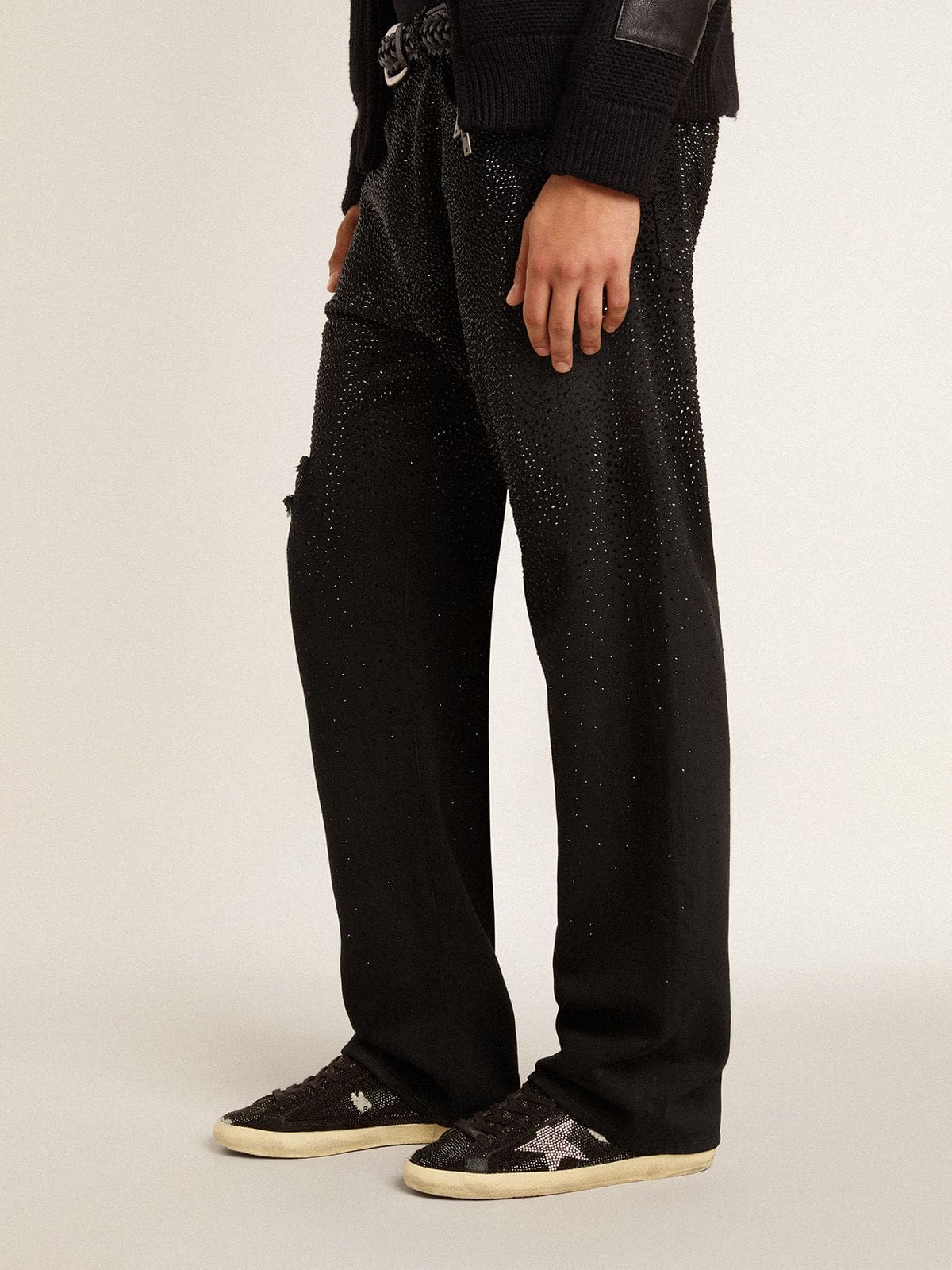 Golden Goose - Men's Super-Star in suede and Swarovski crystals with silver star in 