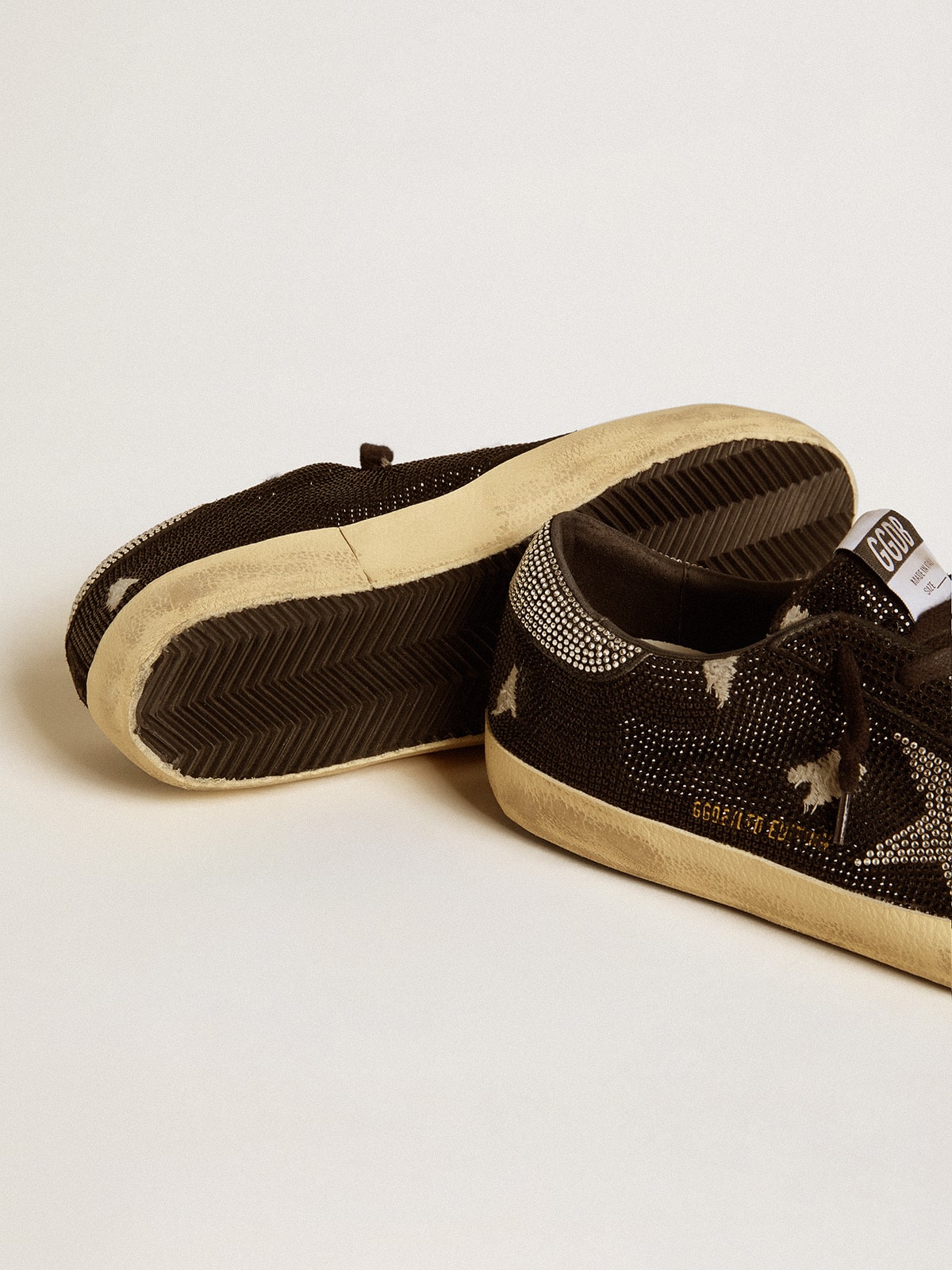 Golden Goose - Men's Super-Star in suede and Swarovski crystals with silver star in 