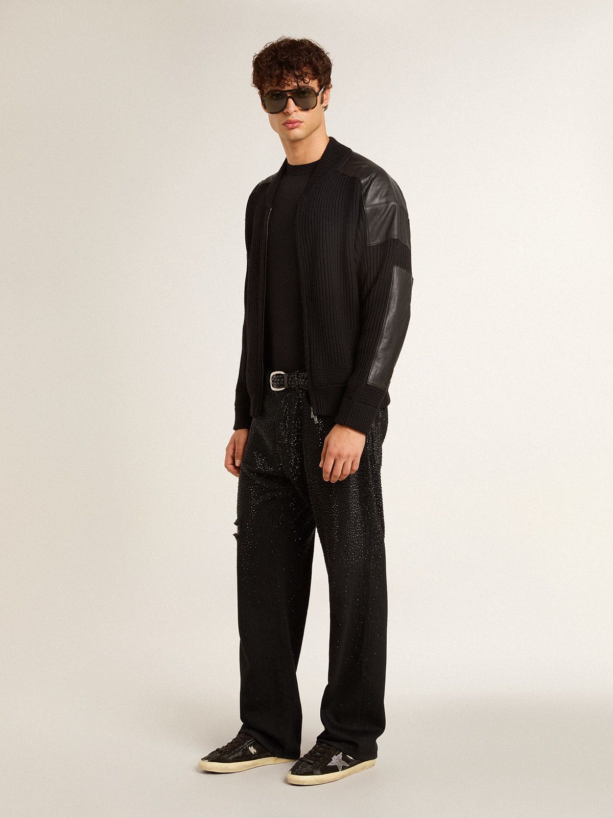 Golden Goose - Men's Super-Star in suede and Swarovski crystals with silver star in