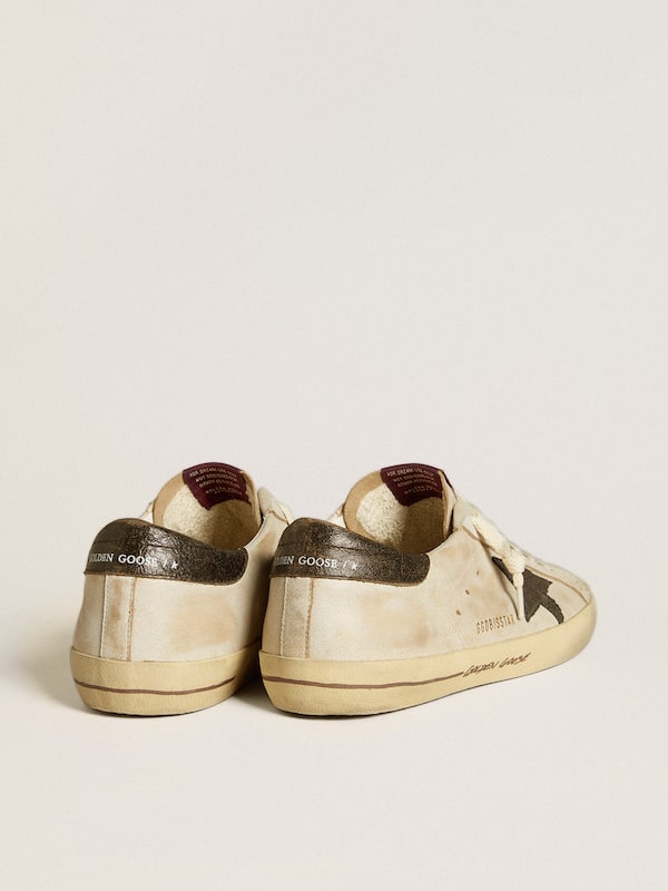 Golden Goose - Men's Super-Star in leather with black denim star and black leather heel tab in 