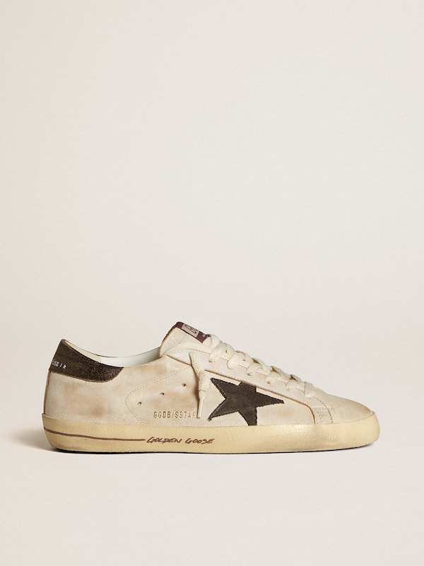 Golden Goose - Men's Super-Star in leather with black denim star and black leather heel tab in 