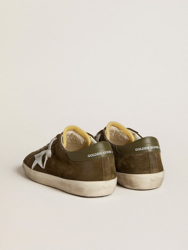 Golden Goose - Men's Super-Star LTD in suede with metallic leather star and leather heel tab in 