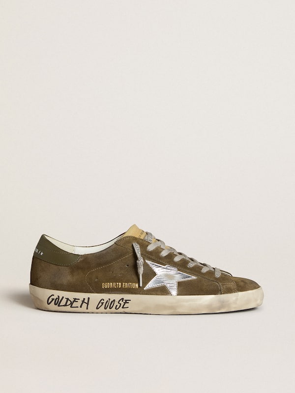 Golden Goose - Men's Super-Star LTD in suede with metallic leather star and leather heel tab in 