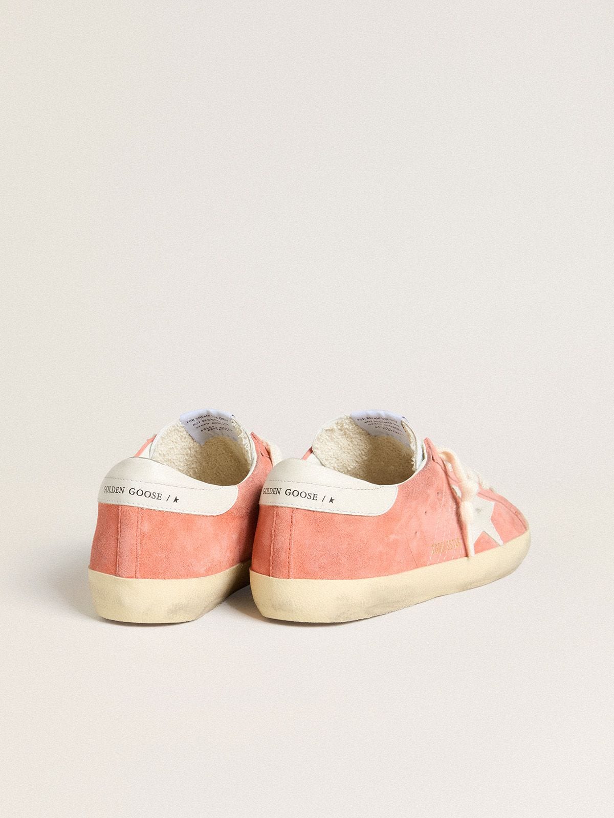 Golden Goose - Men’s Super-Star in coral suede with white leather star and heel tab  in 