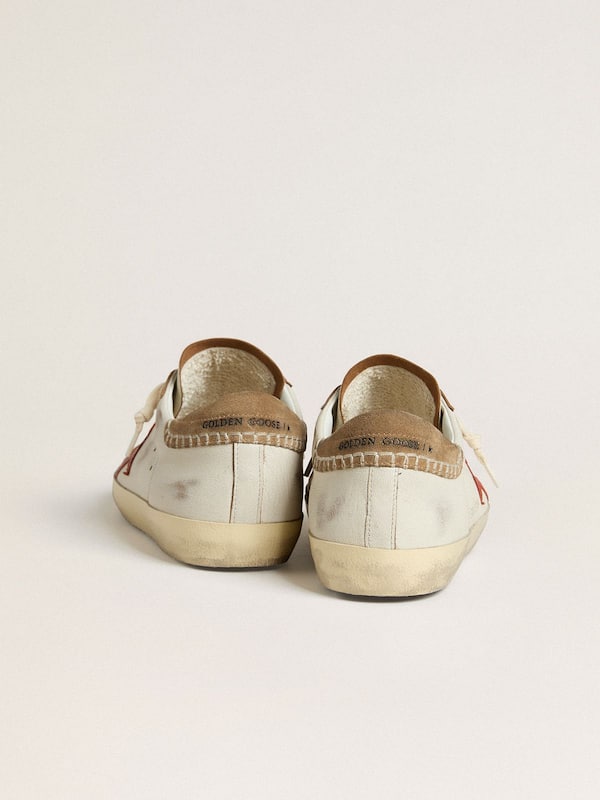 Golden Goose - Men's Super-Star LTD in nappa leather with orange leather star and tobacco suede heel tab in 