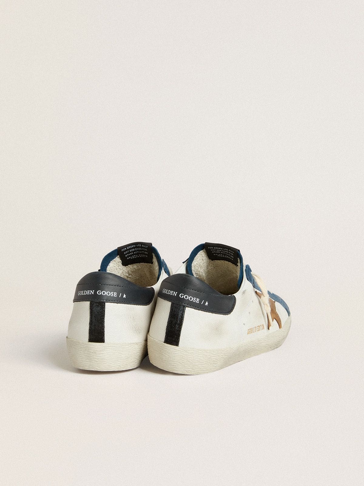 Golden Goose - Men's Super-Star LTD with tobacco-colored croc-print leather star and black leather heel tab in 