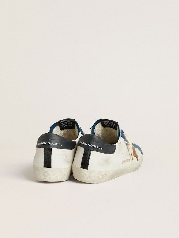 Golden Goose - Men's Super-Star LTD with tobacco-colored croc-print leather star and black leather heel tab in 
