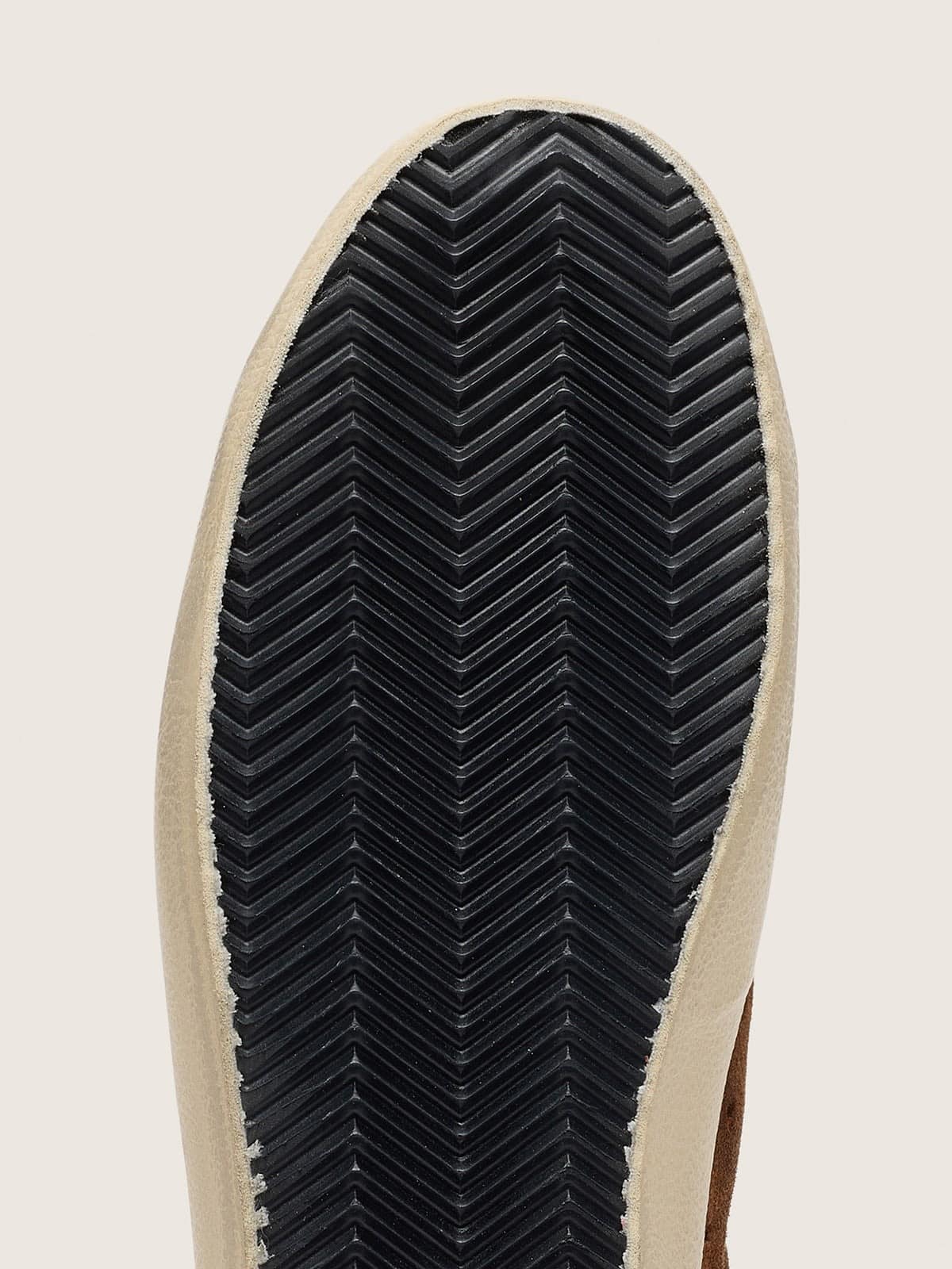 Golden Goose - Super-Star LTD masculino de suede marrom com estrela de couro cor de tijolo e bordado com mi&ccedil;angas verdes in 
