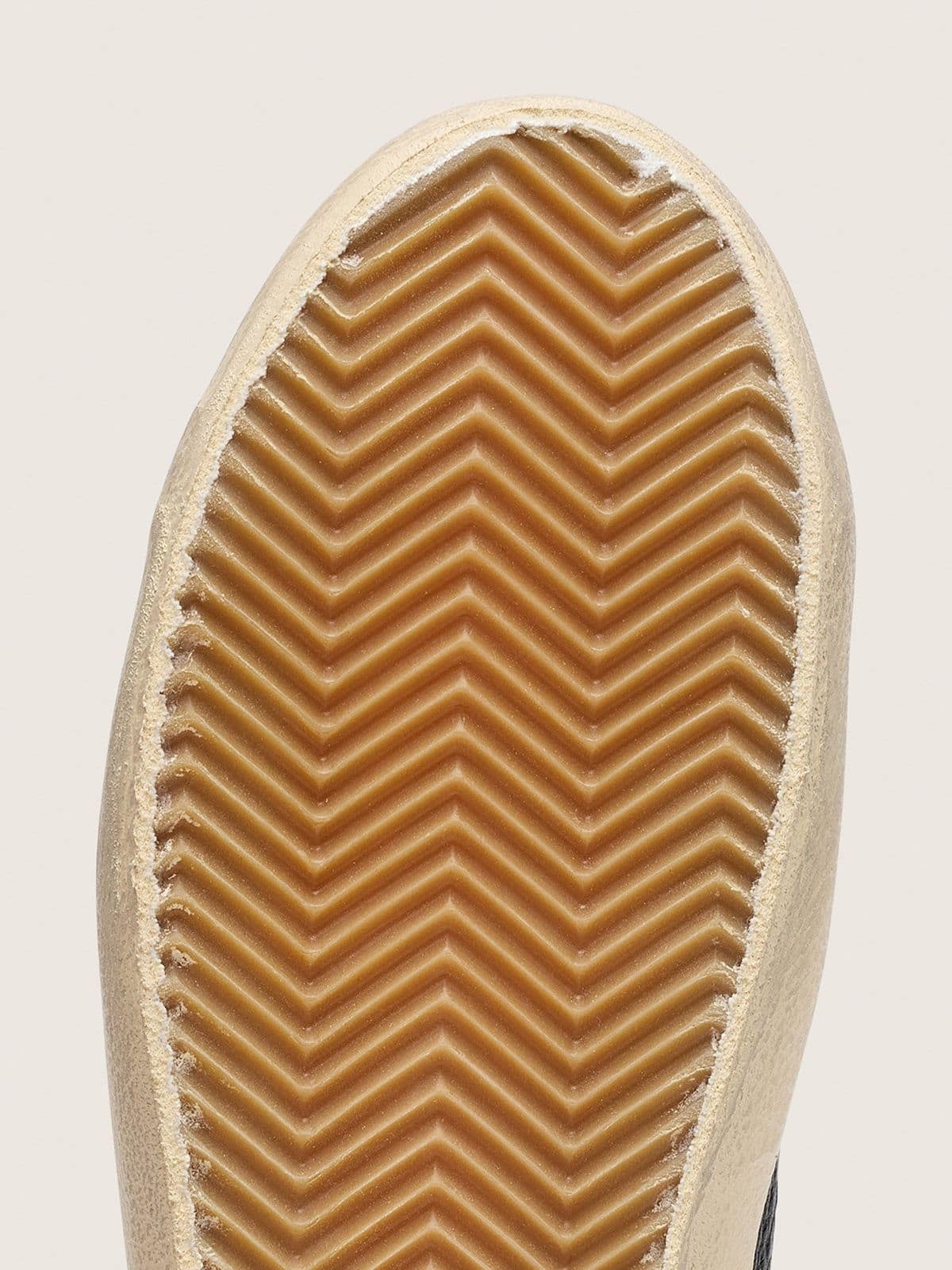 Golden Goose - Super-Star masculino de couro azul-marinho com estrela de couro tom sobre tom in 