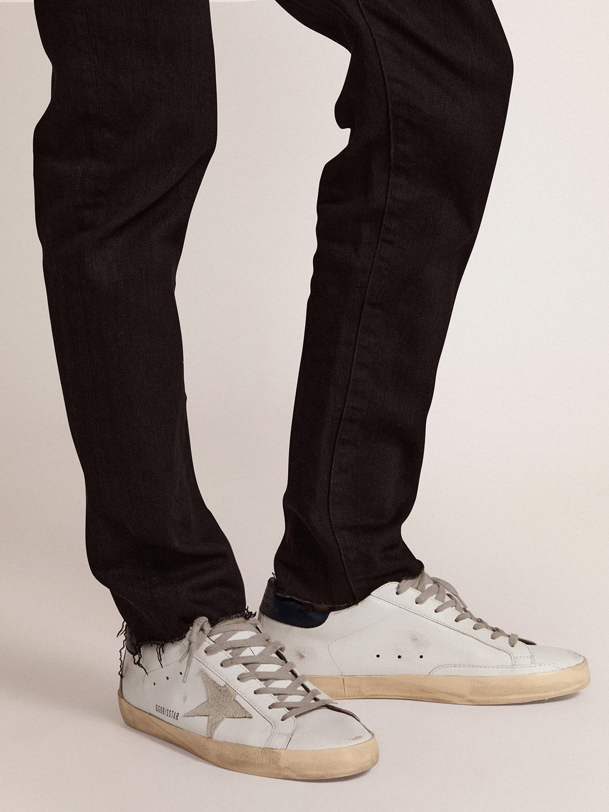 Men's Super-Star with suede star and blue heel tab | Golden Goose