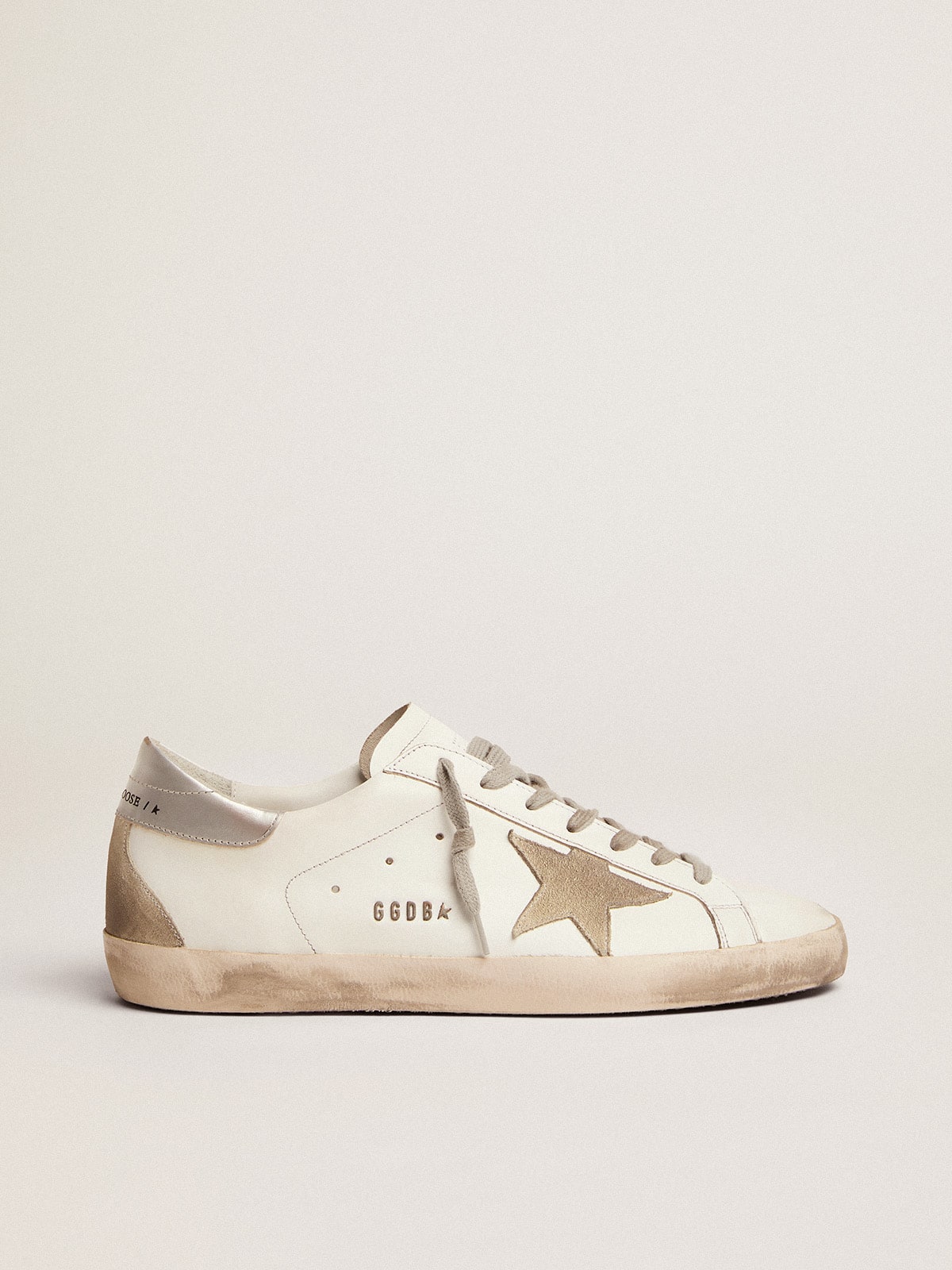 Golden Goose - Super-Star Uomo con talloncino argentato e lettering in 