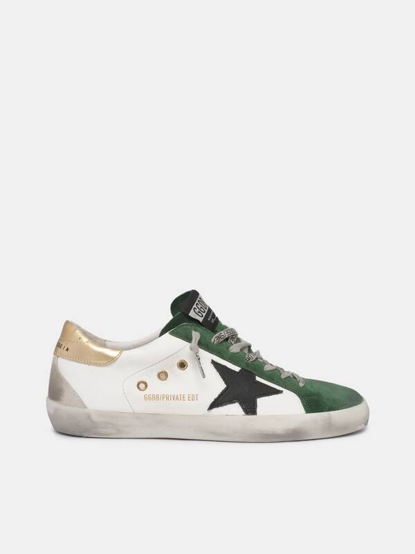 White and green Super-Star sneakers