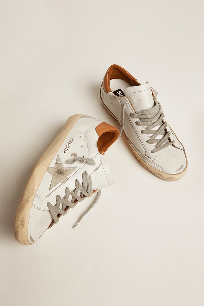 Men's Super-Star sneakers with suede star and brown heel tab | Golden Goose