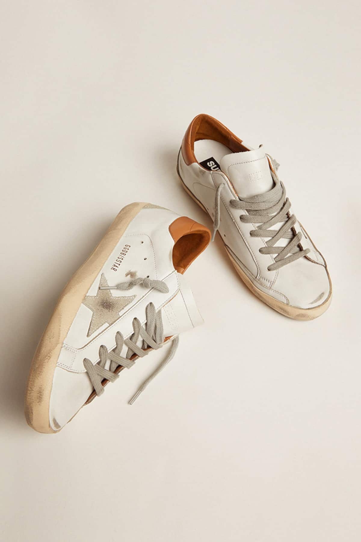 Golden Goose - Men’s Super-Star sneakers with suede star and brown heel tab in 