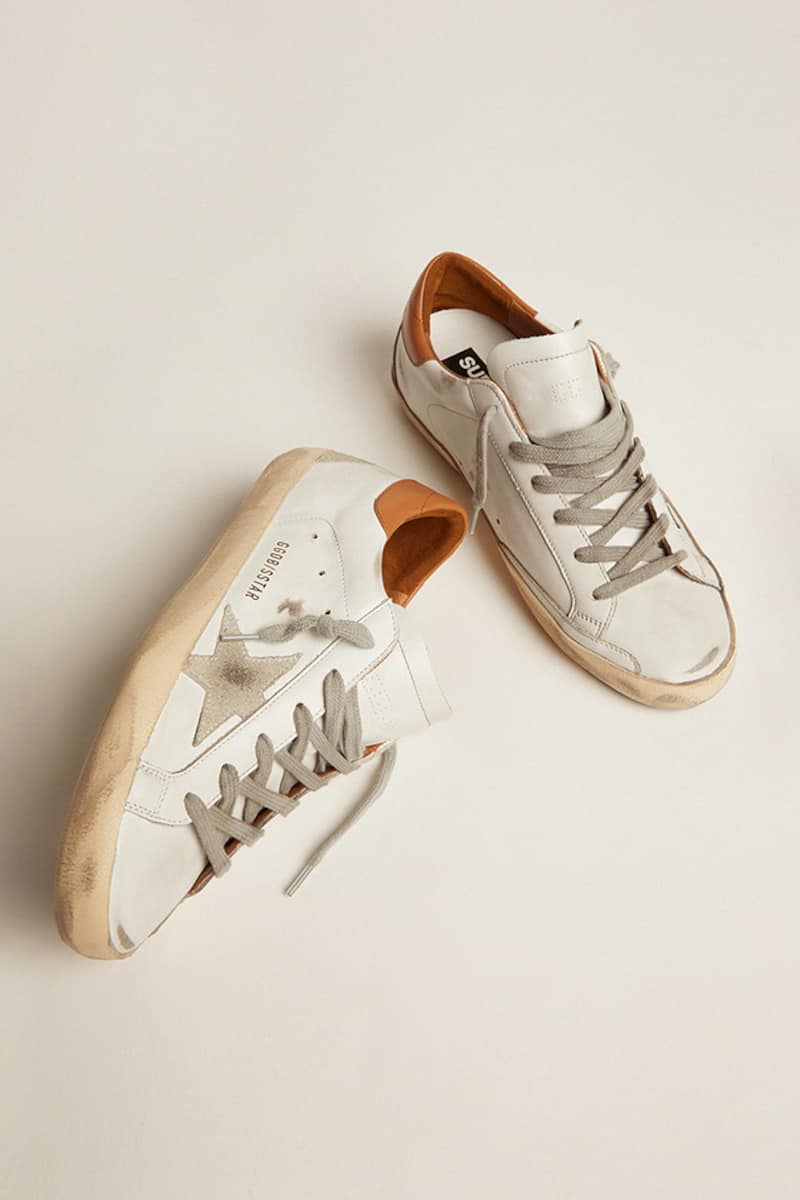 Golden Goose - Super-Star de hombre con estrella de ante y refuerzo del tal&oacute;n marr&oacute;n in 