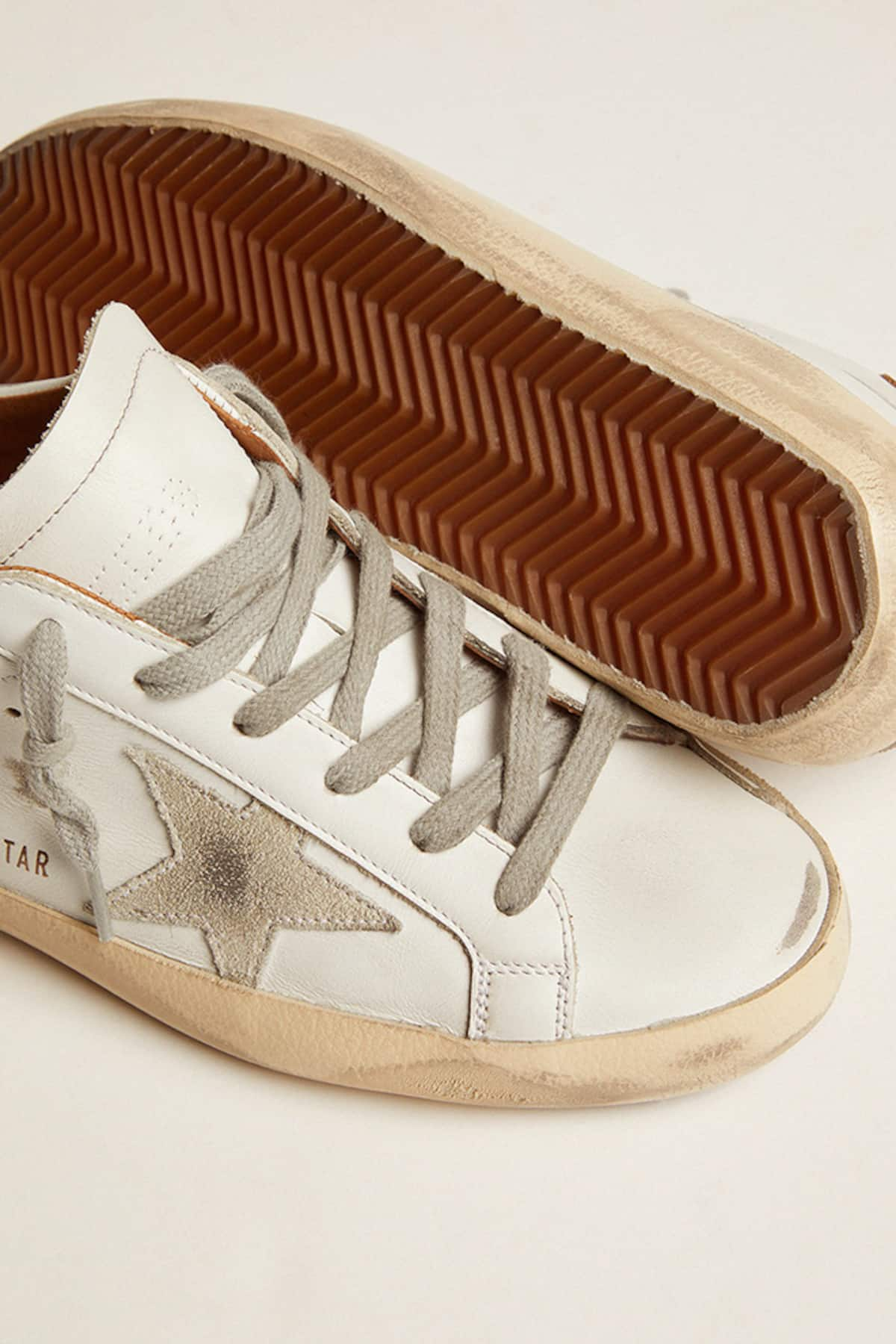 Golden Goose - Men’s Super-Star sneakers with suede star and brown heel tab in 