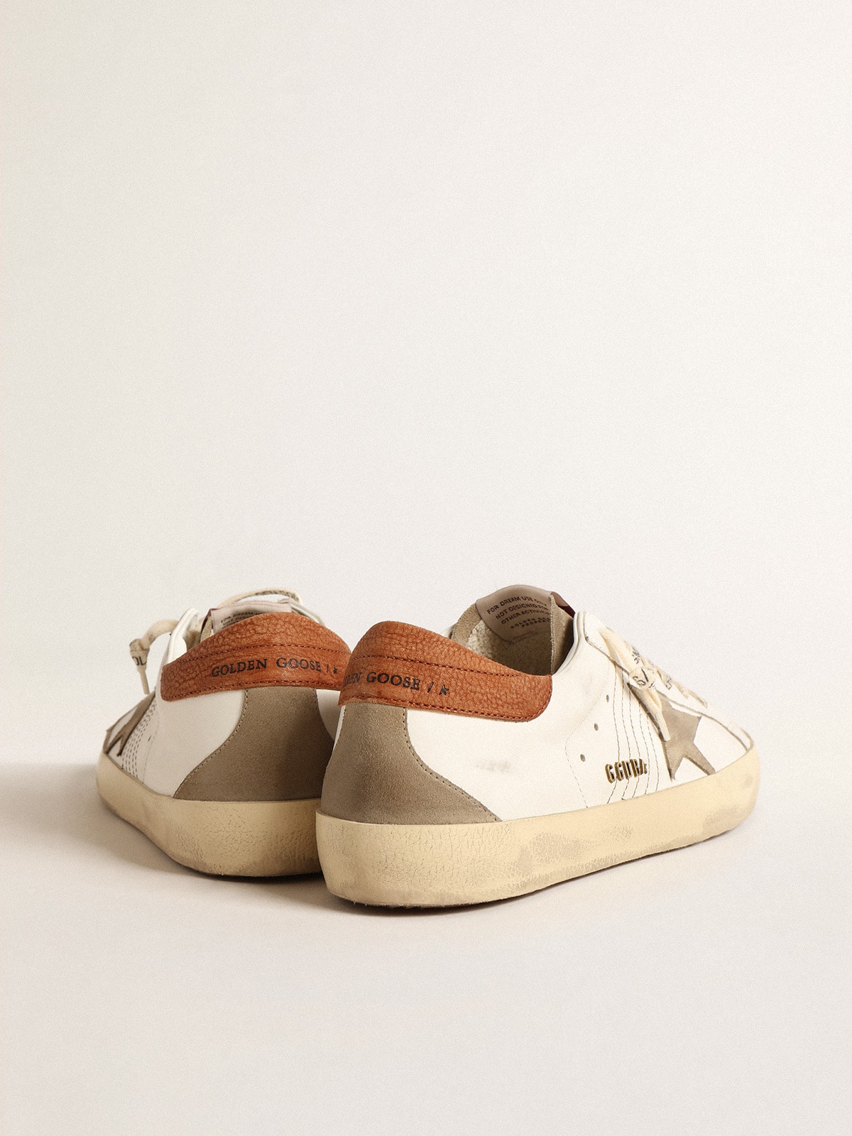 Golden Goose - Super-Star with suede star and brown leather heel tab in 