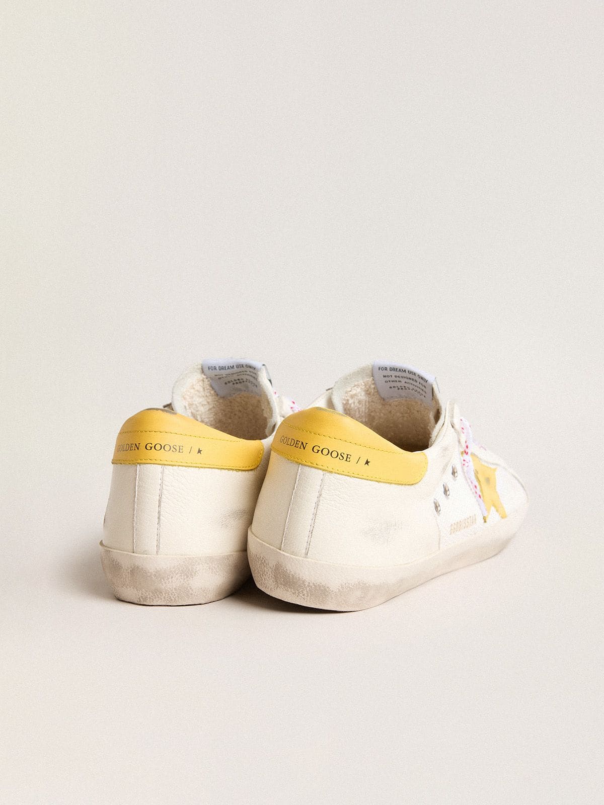 Golden Goose - Men’s Super-Star in mesh and nappa leather with yellow leather star and heel tab in 