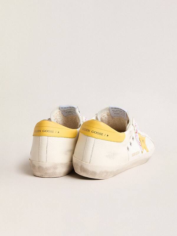Golden Goose - Men’s Super-Star in mesh and nappa leather with yellow leather star and heel tab in 