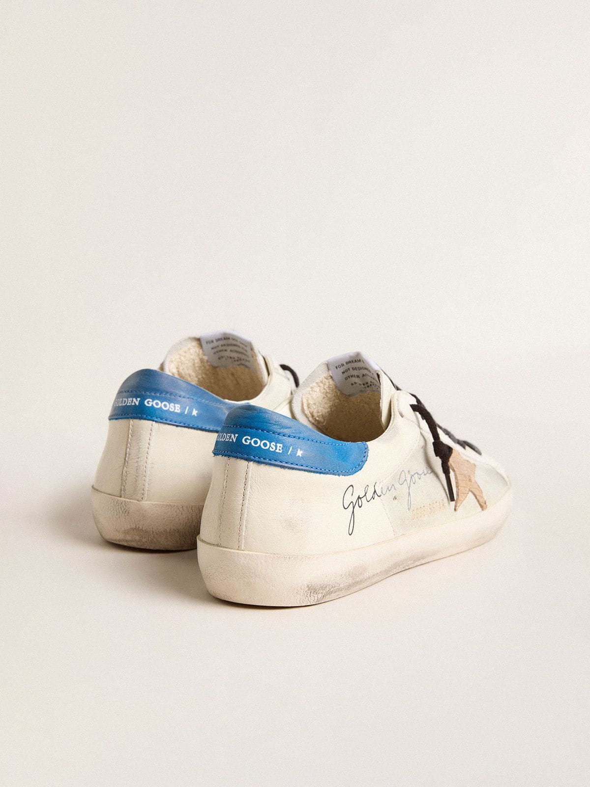 Golden Goose - 饰有麂皮插布和蜥蜴纹皮革星星图案的男款 Super-Star 运动鞋 in 