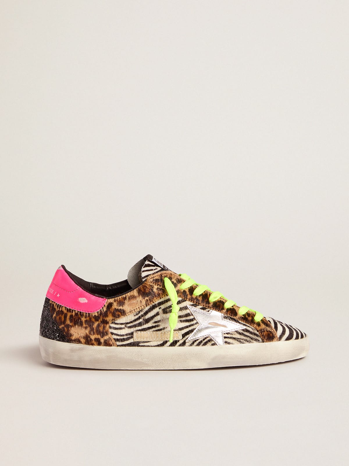 Golden Goose - Men's Limited Edition LAB glitter animal-print Super-Star sneakers in 