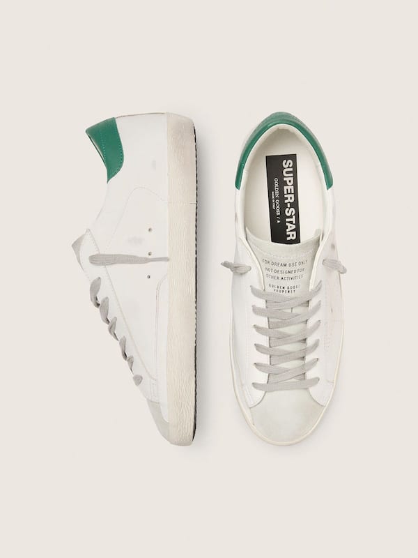 Golden Goose - Men’s Super-Star with perforated star and green heel tab in 