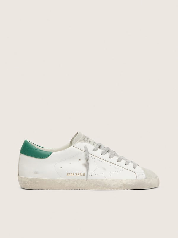 Golden Goose - Men’s Super-Star with perforated star and green heel tab in 