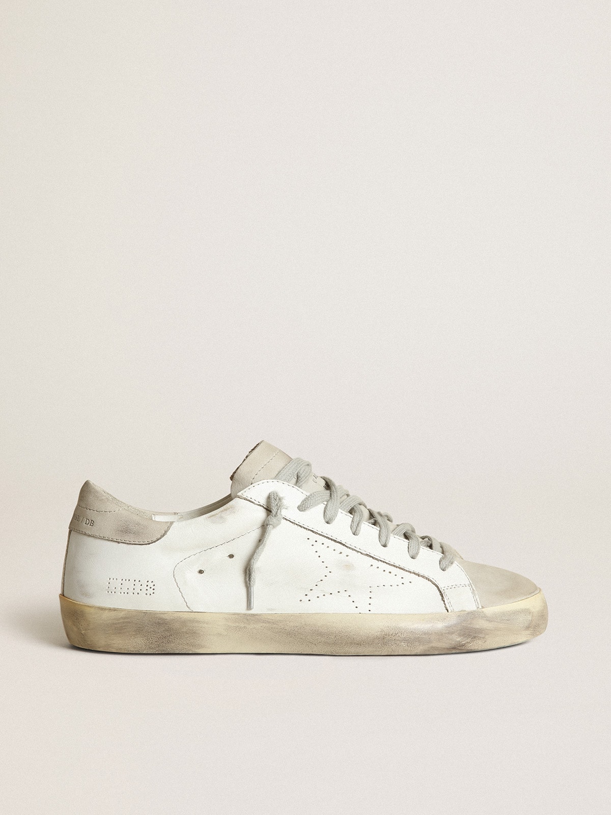 Men's Super-Star with perforated star and ice-gray heel tab | Golden Goose