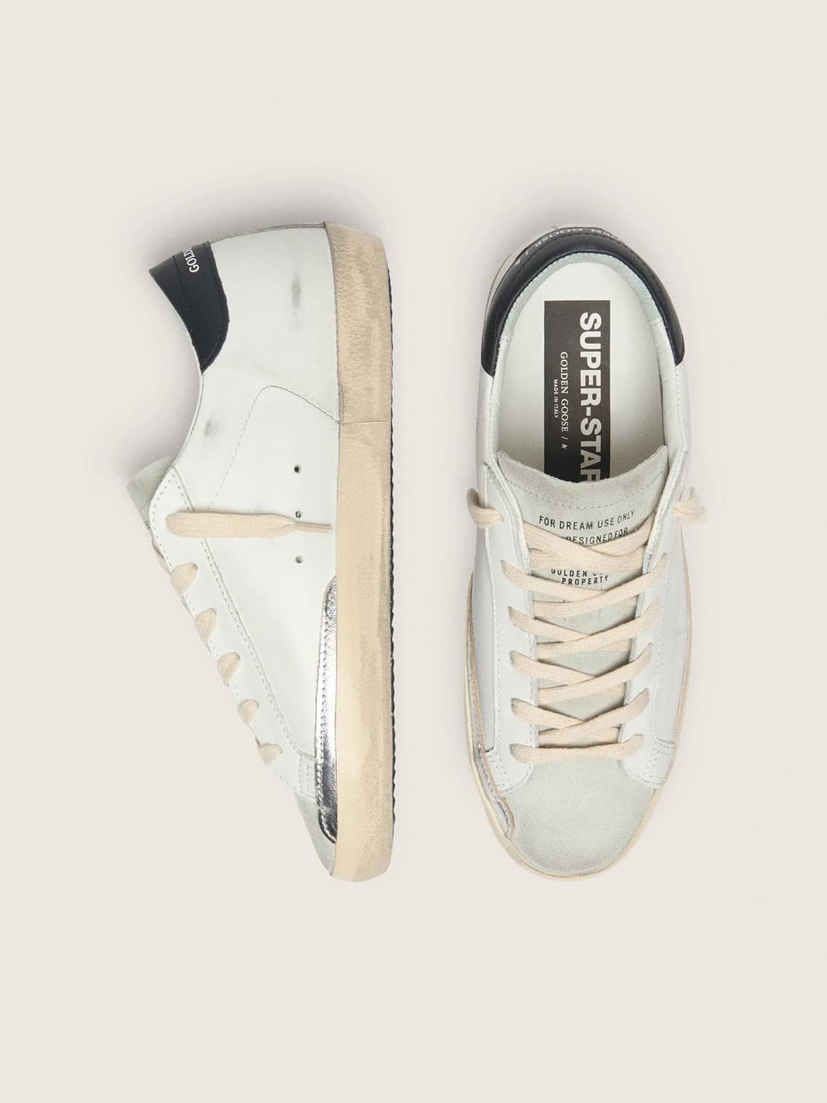 Golden Goose - Men's Super-Star in white leather with perforated star in 