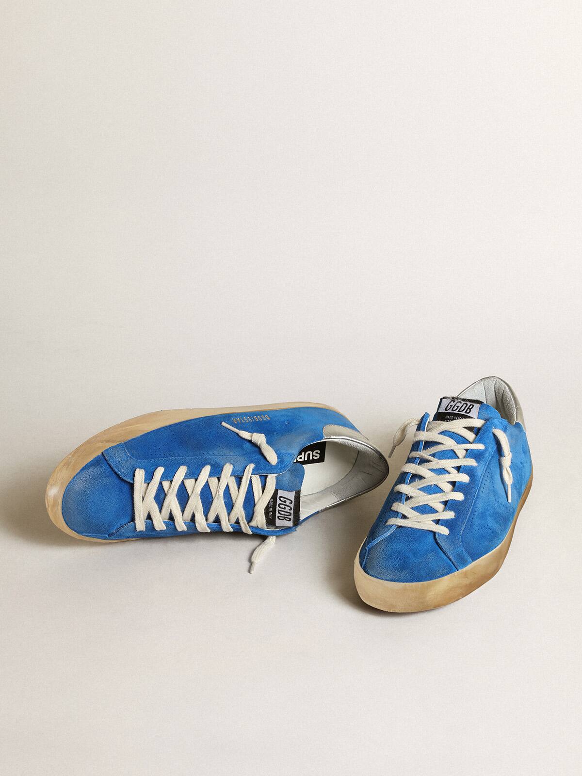 Golden Goose - Men's Super-Star in blue suede with perforated star in 