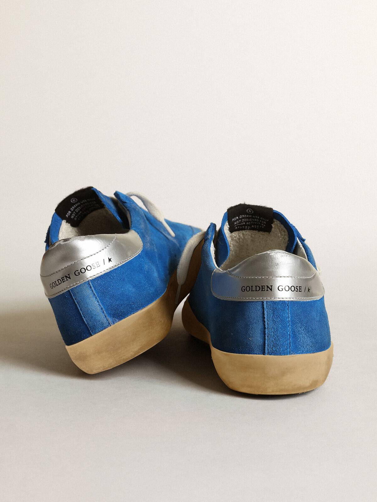 Golden Goose - Men's Super-Star in blue suede with perforated star in 