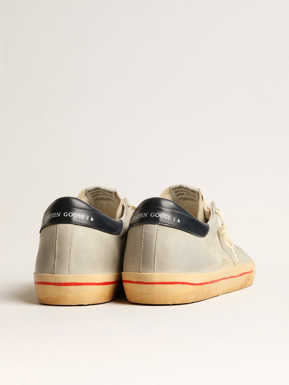 Golden Goose - Super-Star in gray nubuck with perforated star and blue heel tab in 