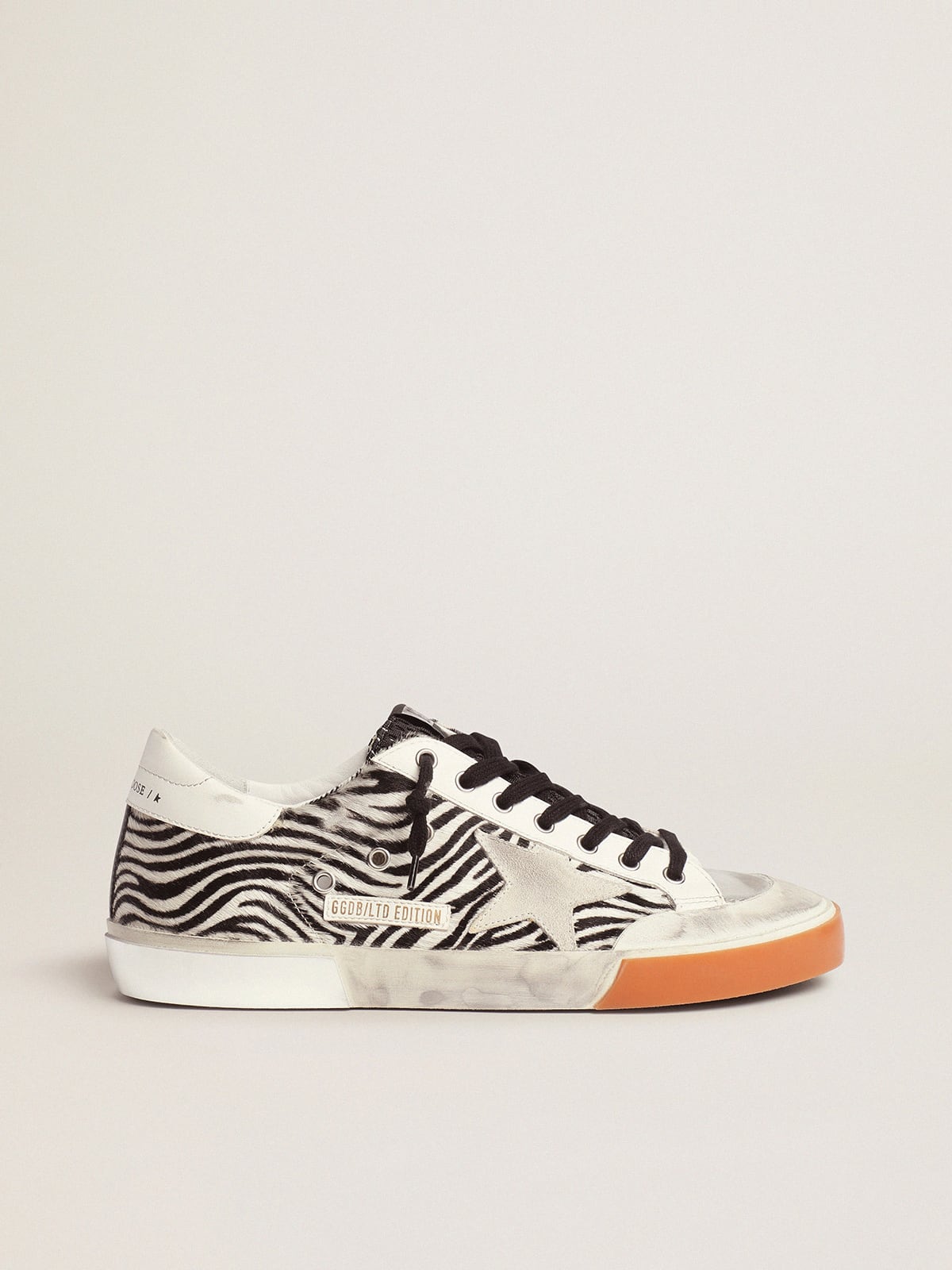 Golden Goose - Men's Limited Edition LAB zebra-print Super-Star sneakers with mesh tongue in 