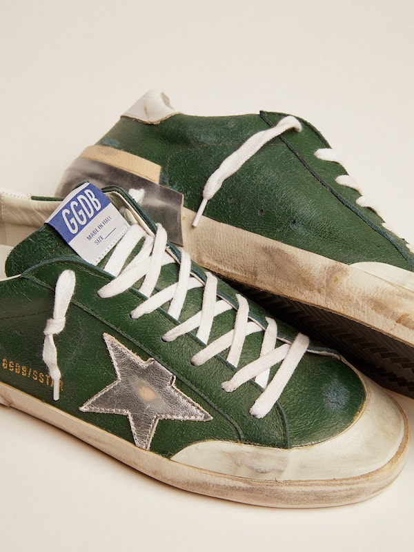 Golden Goose - Men's Super-Star in green leather and multifoxing in 